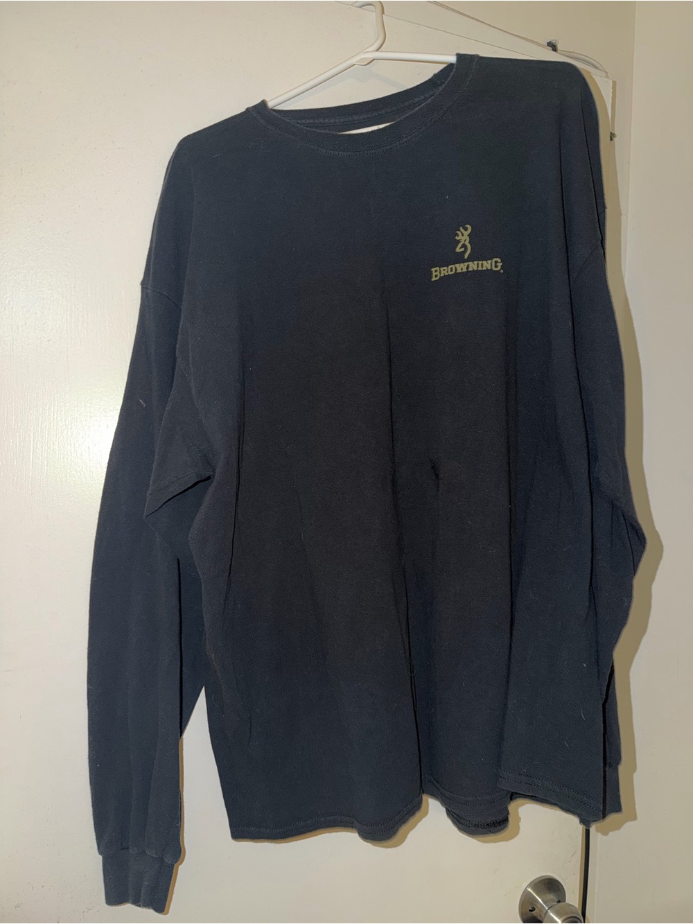 Browning Black Long-Sleeve Logo Crewneck Shirt